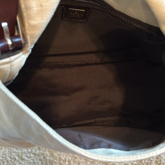 Fendi Zucca Mamma Forever Baguette Beige Shoulder Bag with Dustbag - Picture 9 of 16